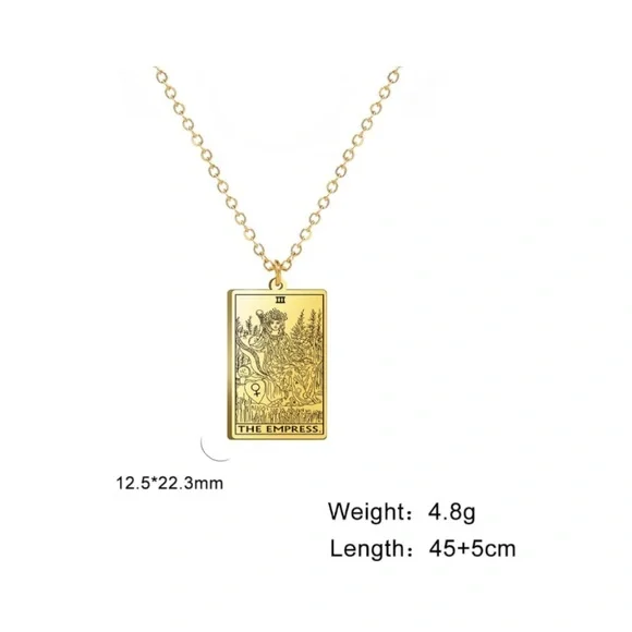 18k Gold Vintage Tarot Card Necklace Pendant - Picture 11 of 11